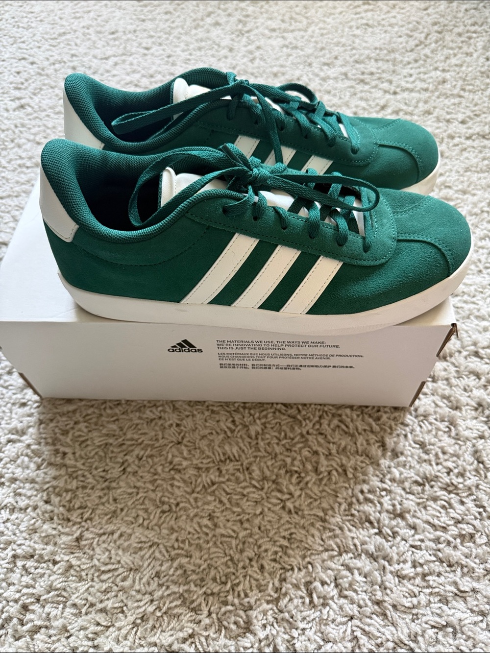 adidas Green Suede VL Court 3.0 K
